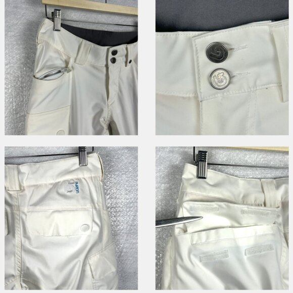 Burton Vida DryRide Pants Womens S White Snowboard Slim Fit Waterproof Vented - Picture 9 of 16
